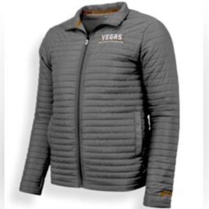 VGK Vegas Golden Knights Hockey Grey Puffer Jacket Lightweight Mens Size Medium